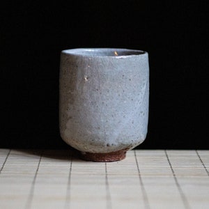 Soda fired Ceramic tea cup, Yunomi with Shino glaze. Japanese-style handmade teacup, perfect for tea, coffee and spirits. image 3