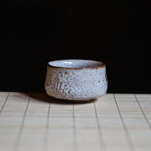 Soda fired, Traditional Sake cup with Shino glaze, Gong-fu cup, Espresso cup, Shot glass, Ceramic Japanese Gongfu Cup, Small teacup, Guinomi image 3