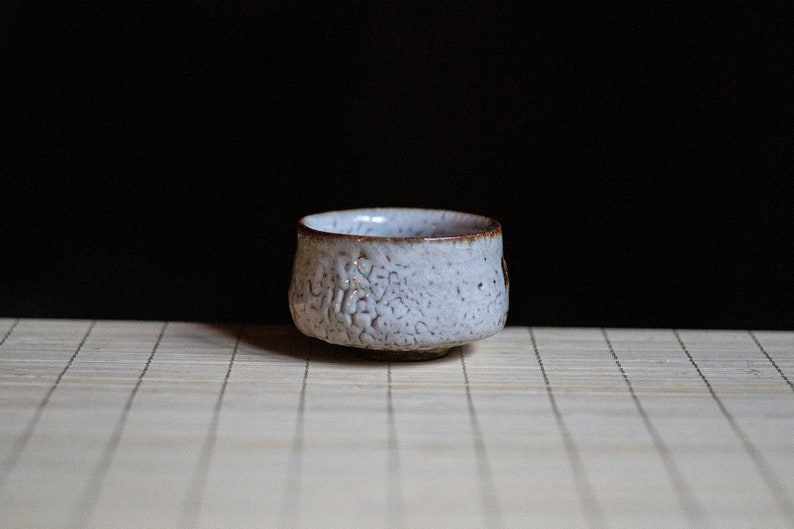 Soda fired, Traditional Sake cup with Shino glaze, Gong-fu cup, Espresso cup, Shot glass, Ceramic Japanese Gongfu Cup, Small teacup, Guinomi image 3