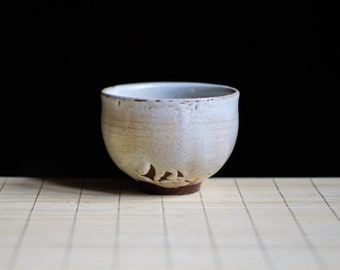 Soda fired Ceramic Coffee Cup, Teacup with Shino glaze, Yunomi Japanese Cup, Handmade CoffeeCup, Cappuccino, Espresso