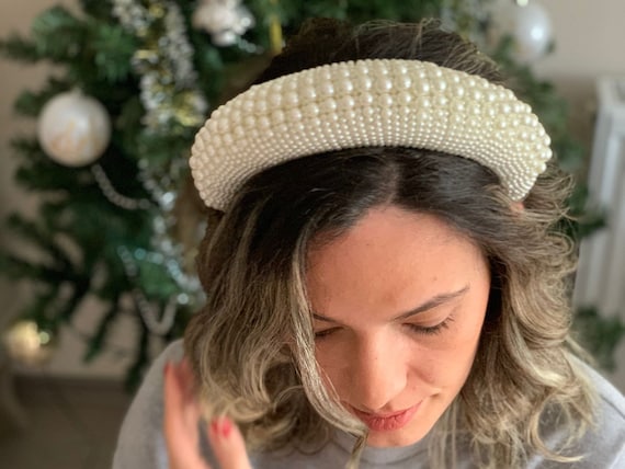 Pearl crown/headband/Alice band Colorful Pearl Headband, Pearl Headband, Alice Band, Pearl  main image 2