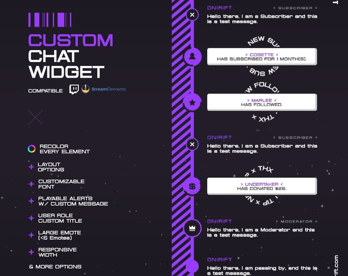 Modern Twitch Chat Widget - Animated Chat Alerts - Cyberpunk & Tech ...