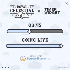 Celestial Timer Bar Widget - Starting Soon Timer - StreamElements widget, Cute, Celestial vibes for Twitch, Youtube... Stream Graphics