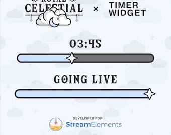 Barra timer celeste: widget StreamElements per l'imminente avvio di Twitch, YouTube, Kick