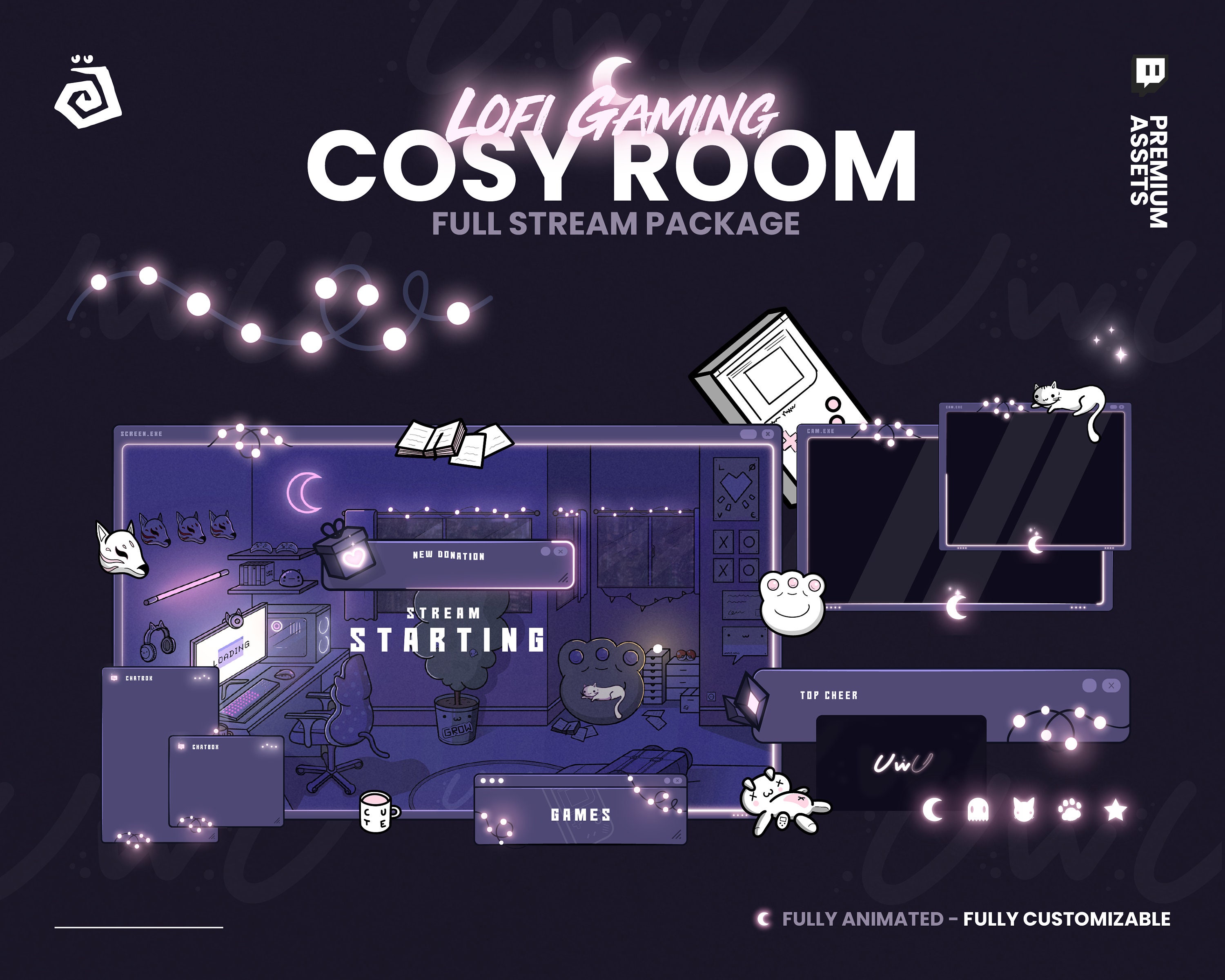 5x Animated Lofi Gaming Room Twitch Screen / Lofi Aesthetic -  Finland