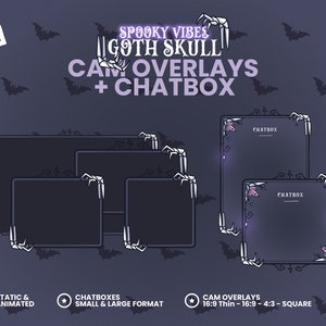 Just Chatting - Animated CAM Overlay and Chatbox for TWITCH & YOUTUBE- Stream Borders - Spooky Esoterism - Skeleton Hand
