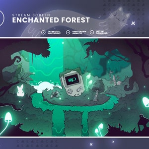 TWITCH Animated Starting Soon - Enchanted Forest, Mystical Forest with Glowing mushrooms - Mystic & Ethereal Lush Nature - Stream Screens