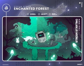 TWITCH Animated Starting Soon - Enchanted Forest, Mystical Forest with Glowing mushrooms - Mystic & Ethereal Lush Nature - Stream Screens