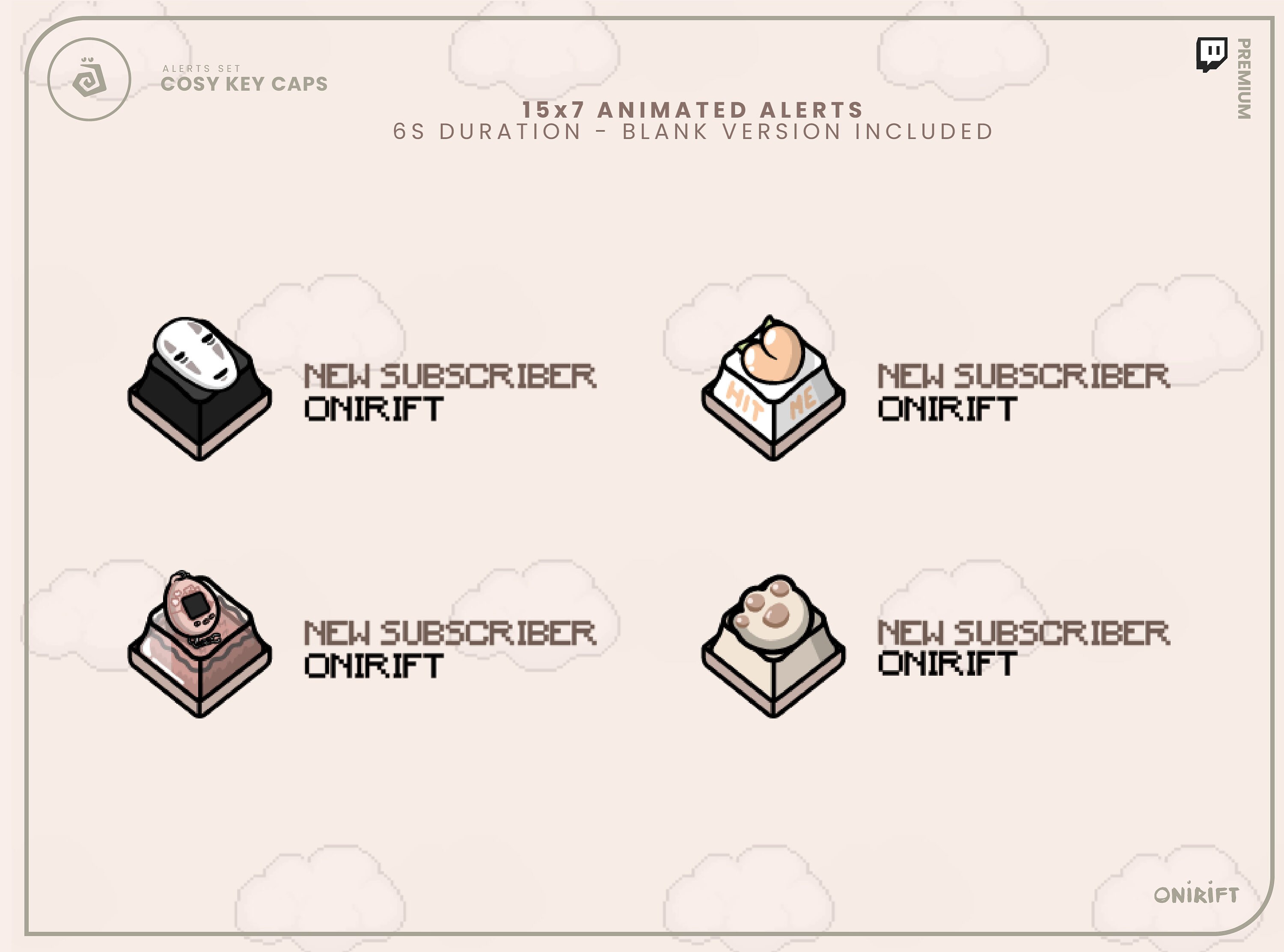 15x Animated Stream ALERTS - Cosy & Cute Keycaps Set - Fantasy Keyboard ...