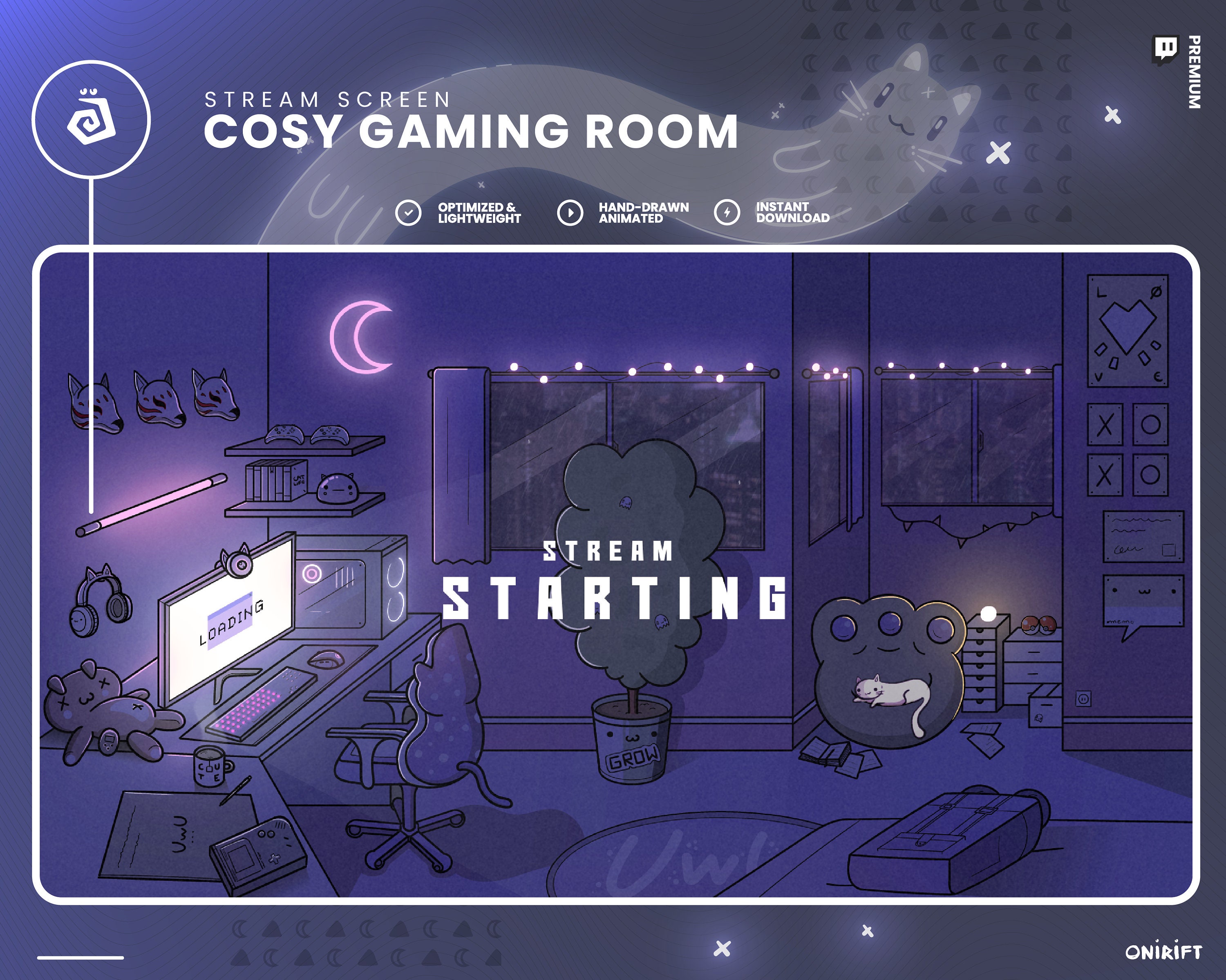 4 LOFI Twitch Animated Stream Screens TWITCH YOUTUBE Cosy - Etsy Canada