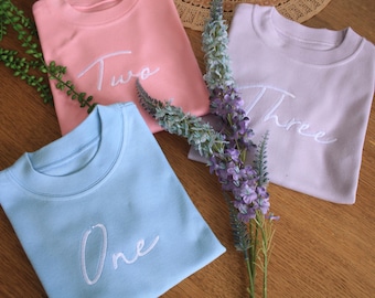 Embroidered Kids Birthday T-Shirt, Custom Party Outfit, Birthday Gift.