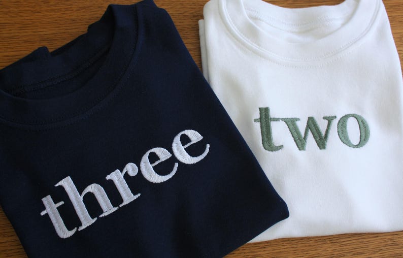 Embroidered Birthday T-Shirt, Custom Kids Party Outfit, Gift. image 4