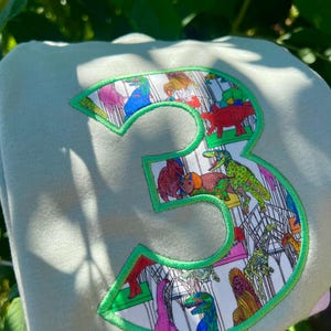 Embroidered Liberty of London Birthday T-Shirt, Custom Kids Party Top, Gift.