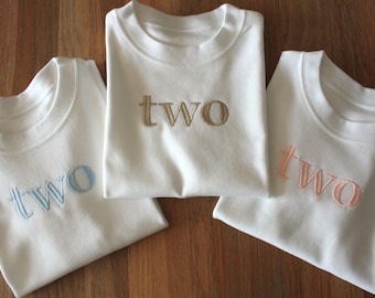 Embroidered Kids Birthday T-Shirt, Milestone Outfit, Birthday Gift.