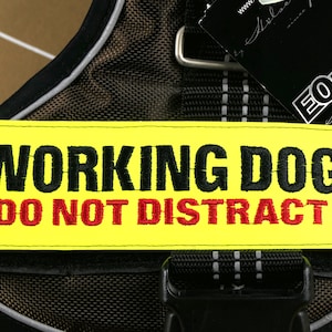 WORKING DOG - do not distract labels 16x5cm, a pair of two for k9 dog harness