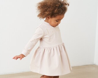 Beige color dress for little girl