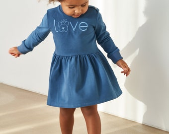 Kid's dress blue Love