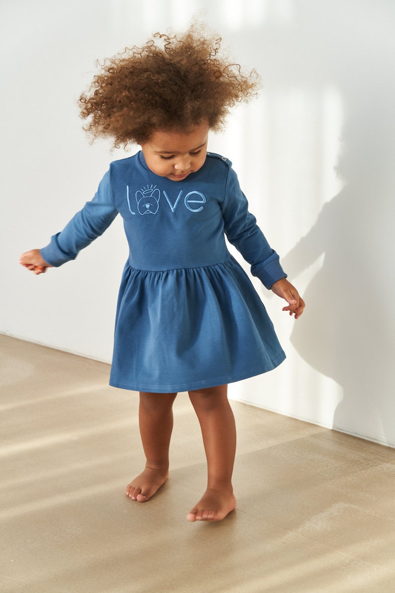 Kid's dress blue Love image 1