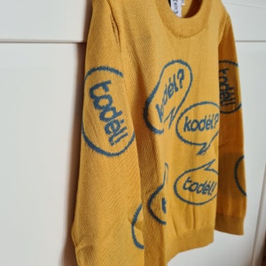 Kid's mustard merino wool cardigan CHAT image 4