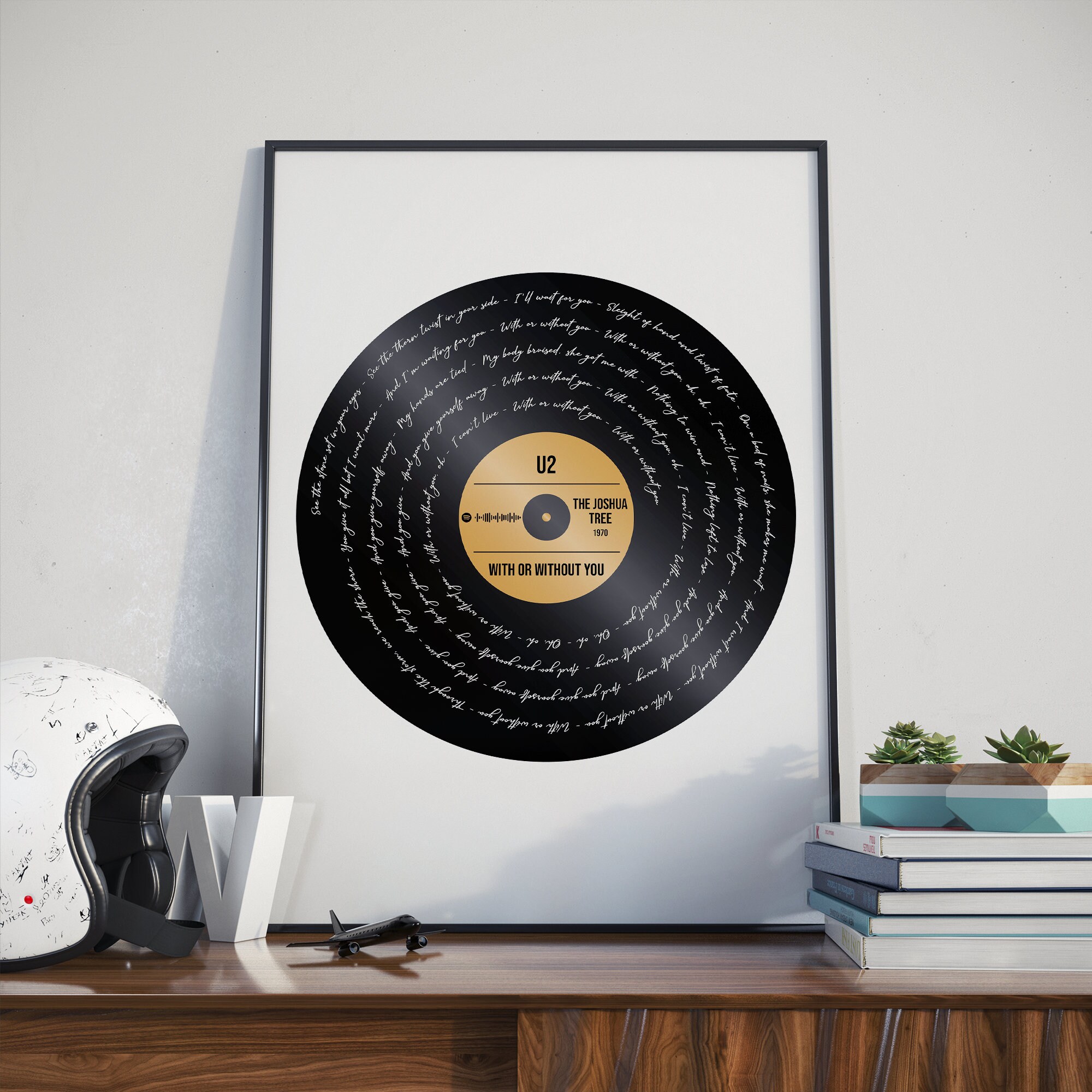 Affiche Personnalisée Musique - Cadeau Couple Vinyle avec Paroles