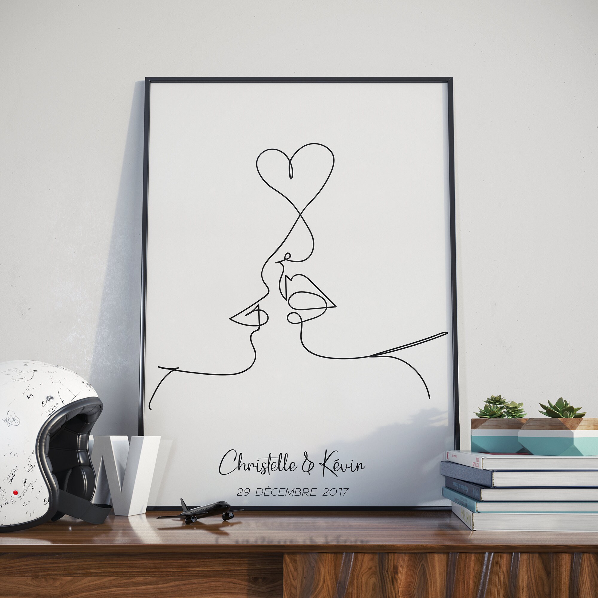Affiche Personnalisée Couple - Cadeau Saint Valentin Poster Valentin