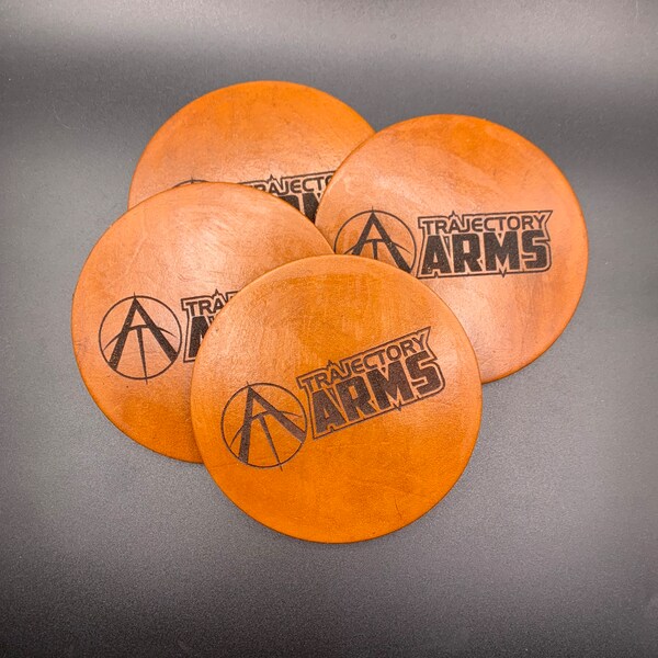 Leather Coaster With Logo Etsy