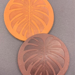 Monstera Leaf Coasters | Leather Coasters | Plant Gifts | Leaf Coaster