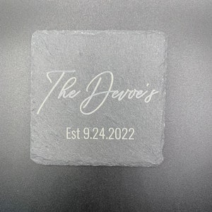 Wedding Date Slate Coaster