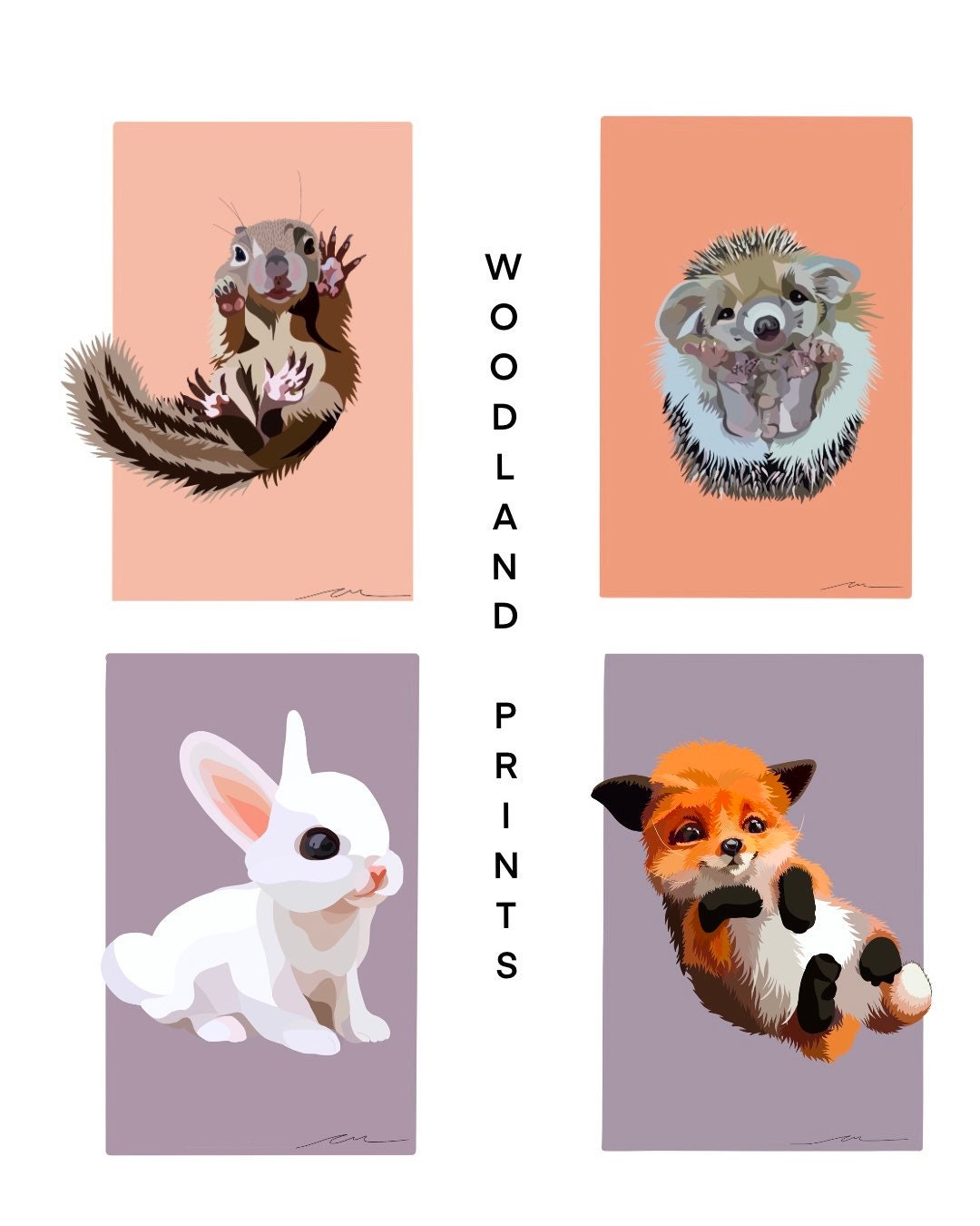 WOODLAND PRINTS Custom Portraits Forest Digital Wall Art - Etsy