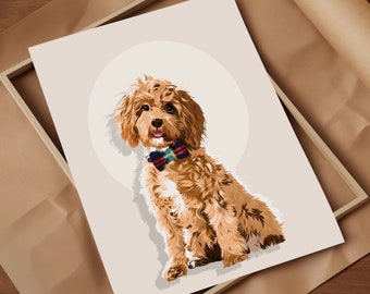 Custom Pet Portraits, Custom Dog Portraits, Pet Portraits, Digital Wall Art, Personalised Portraits, Cartoon, Gifts, Christmas gift