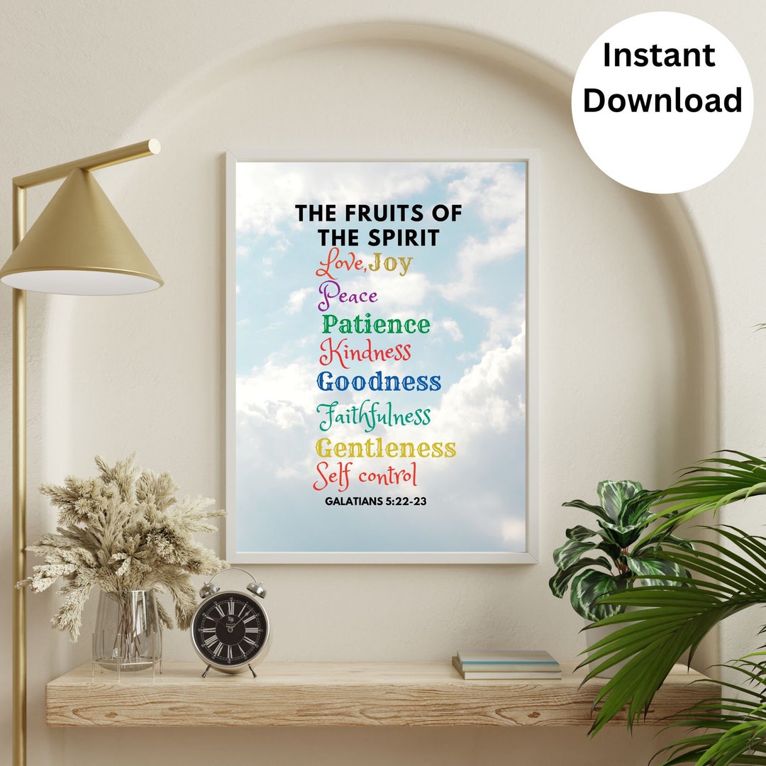 The Fruits of the Spirit Wall Art Instant Download Christian Home Decor ...