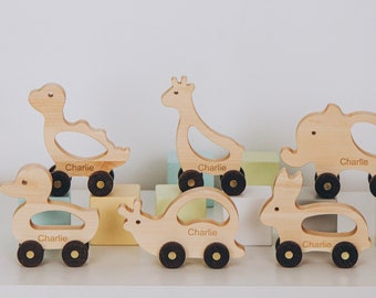 Wooden Toy Animals Personalized / Kids Toys / Baby Girl & Boy Gifts / Custom Baby Shower Gift / Sensori Toys / Unique Niece And Nephew Gifts
