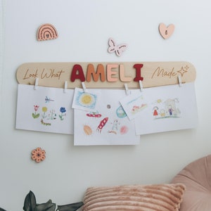 Look What I Made Sign Personalized Art Display For Kids Wall Nursery Decor Custom Birthday Baby Gift Name Puzzle Easter Gift Toddler Gift