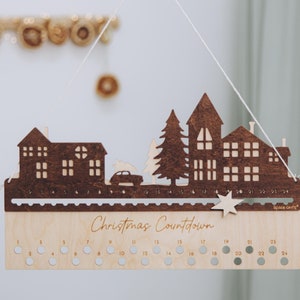 Calendario de Adviento colgante para niños. Cuenta atrás para Navidad. Calendario de Adviento DIY. Adornos navideños. Decoración navideña para el hogar. Calendario de Adviento personalizado para adultos.