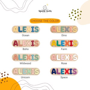 Personalized Name Puzzle With Pegs Newborn Baby Gift Montessori Puzzle For Toddlers Wooden Toys For Kids Baby Shower Baptism Easter Gifts image 5