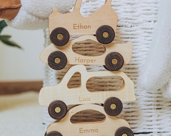 Sensory Toys For Toddlers. Custom Car. Wooden Pickup Truck. Baptism Boy Gift. 1-st Birthday Gift. Montessori Kids Toys. Unique Grandson Gift
