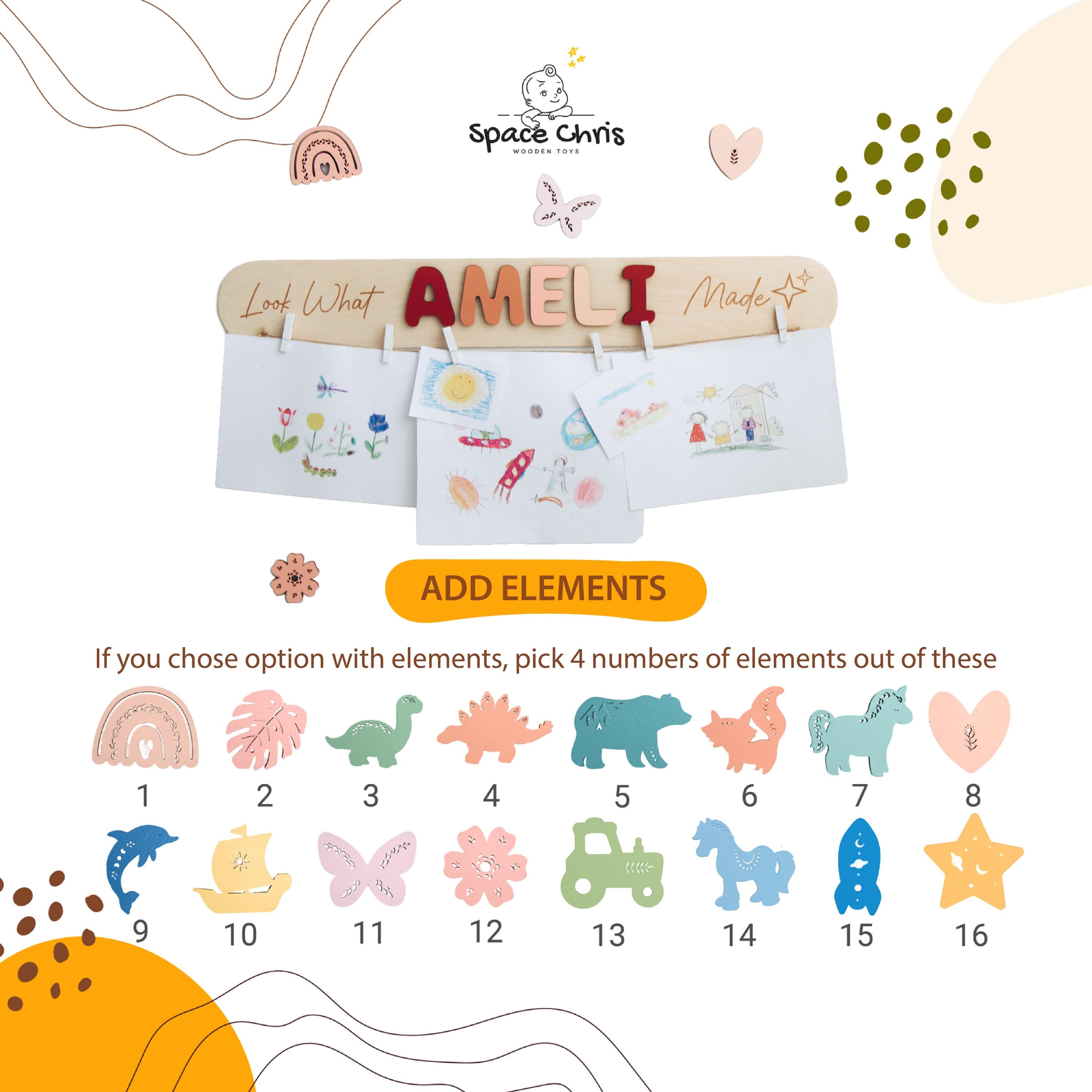 Toddler Gift  Christmas Gift Kids Artwork Display Look What I Made Sign Personalized Art Display For Kids Wall Nursery Decor Name Puzzle