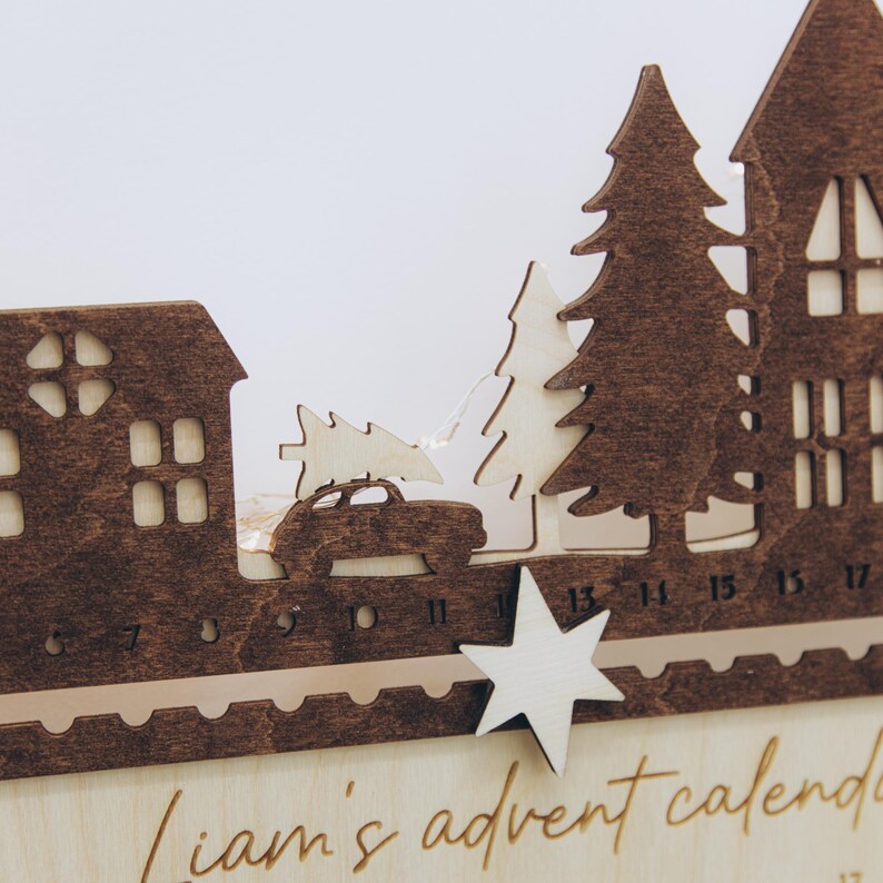 Christmas Accents. Holiday Home Decor. Hanging Advent Calendar for Kids