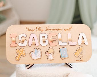 Christening Gift for Kids. Baptism Girl Gift. Keepsake Dedication Board. Newborn Gift. Easter Gift for Kids. Christening Gift for Godson