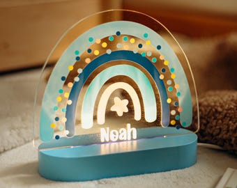 Blue Night Light Baby Boy Personalized Baby Night Light Bedroom Custom Night Light Acrylic Night Light Cute and Safe Night Light for Baby