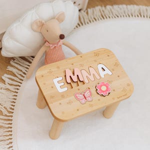 Name Hocker von Space Chris, Montessori Helfer für Kinder, Geschenk zum 1 Bild 8