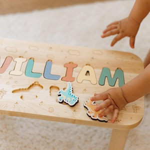 Name Hocker von Space Chris, Montessori Helfer für Kinder, Geschenk zum 1 Bild 9