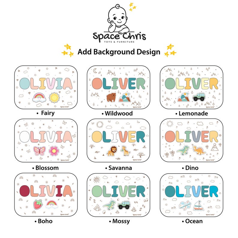 Name Hocker von Space Chris, Montessori Helfer für Kinder, Geschenk zum 1 Bild 6