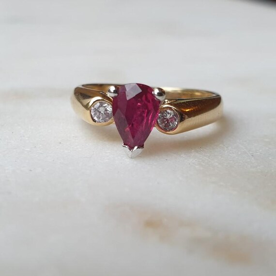 Unique 18ct Ruby and Diamond Ring - image 2