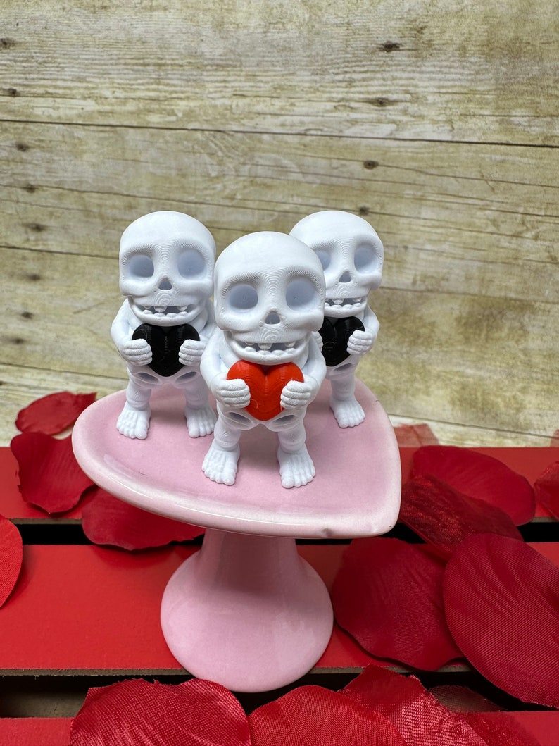 Flexi Skeleton mit Herz, 3D gedrucktes Gelenkskelett, Skelett Schlüsselbund Bild 2