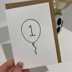 Handbestickte Geburtstagskarte - personalisiert