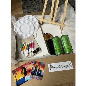 Sip and Paint for Two | Date Night | Art Kit | Gift for Couples | Anniversary | Hen Party | Baby Shower | Girls Night | Valentines Birthday