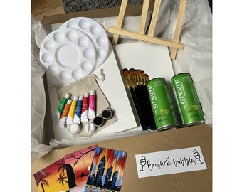 Sip n’ Paint | Date Night | Art Kit | Gift for Couples | Anniversary | Hen Party | Baby Shower | Girls Night | Valentines | Birthday