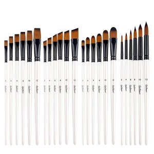 Artist 6 Piece Paint Brush Set - Flat/Filbert