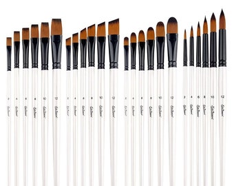 Artist 6 Piece Paint Brush Set - Flat/Filbert